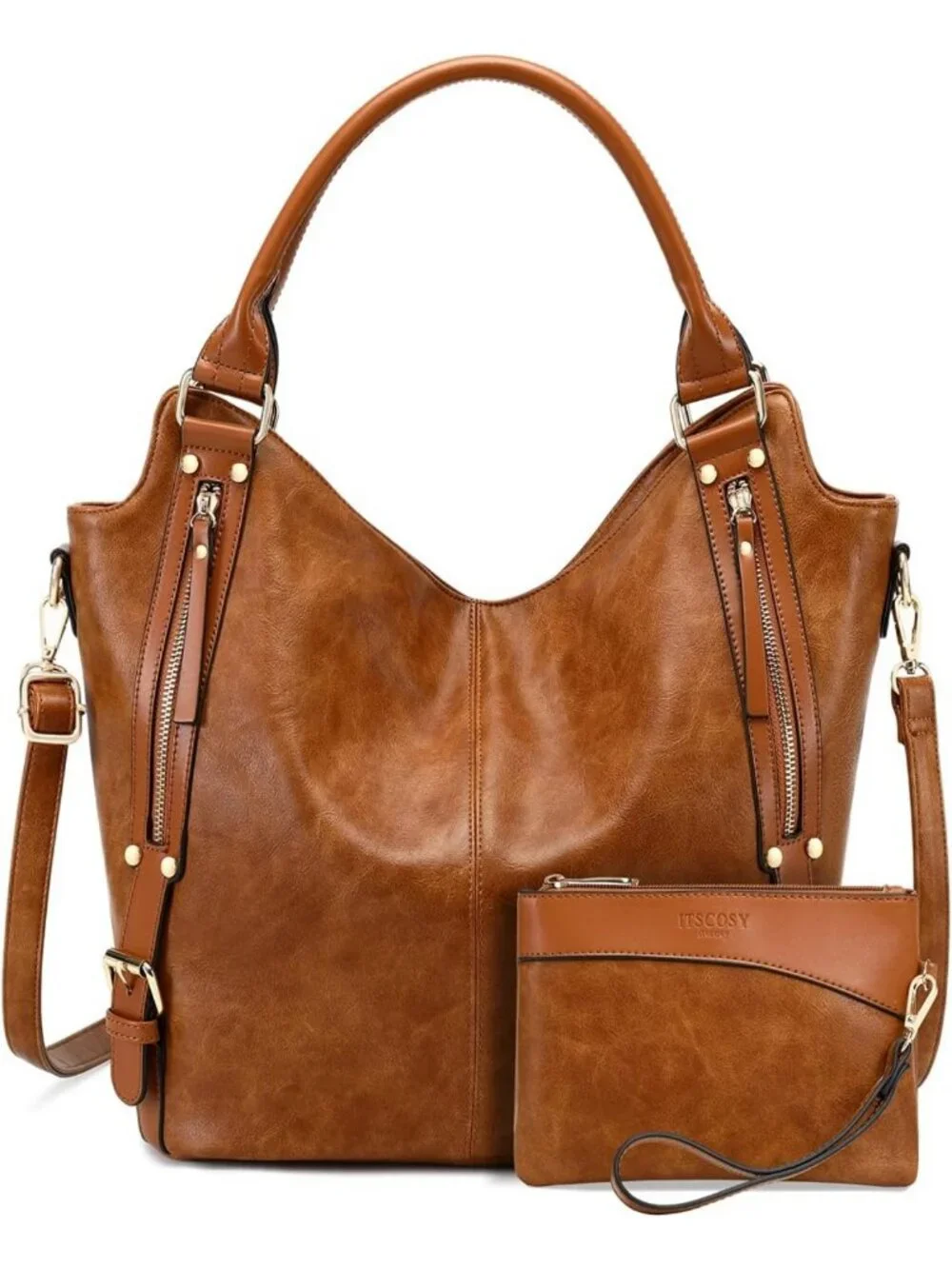 Stylish PU Leather Tote Bag for Women | Fashionable Hobo Shoulder Bag with